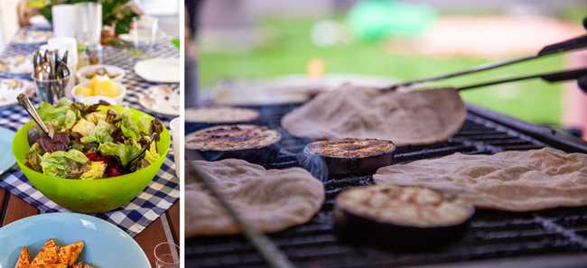 Aubergine and chapati